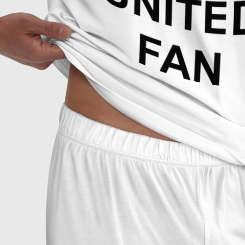Мужская пижама хлопок Keep calm I am United fan, цвет белый - фото 6