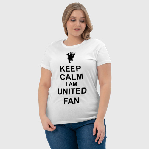 Женская футболка хлопок Keep calm I am United fan - фото 6