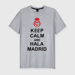 Мужская футболка хлопок Slim Keep calm and Hala Madrid