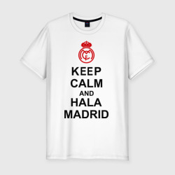 Мужская футболка хлопок Slim Keep calm and Hala Madrid