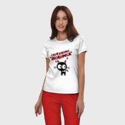 Женская пижама с белой футболкой хлопок Сережкина любимка - фото 2