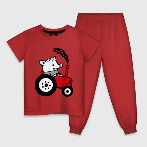 Детская пижама хлопок с принтом Поросенок Петр, вид спереди #2