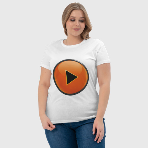 Женская футболка хлопок Кнопка Play - фото 6