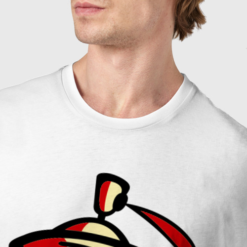 Мужская футболка хлопок Граффити балончик, цвет белый - фото 6