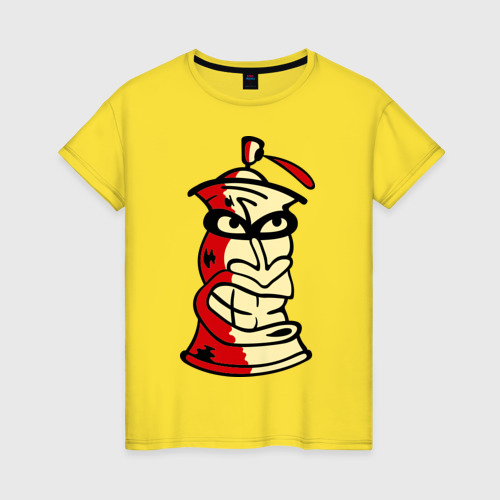 Женская футболка хлопок Граффити балончик, цвет желтый