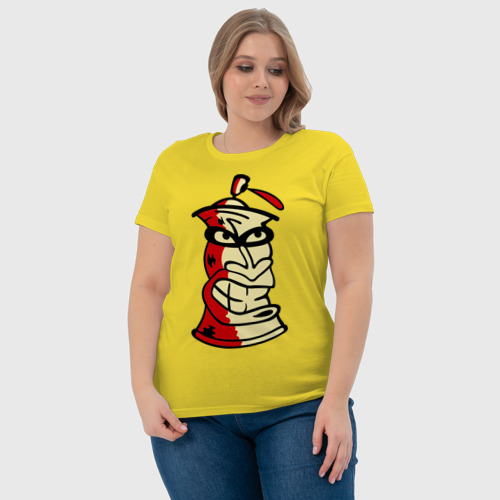 Женская футболка хлопок Граффити балончик, цвет желтый - фото 6