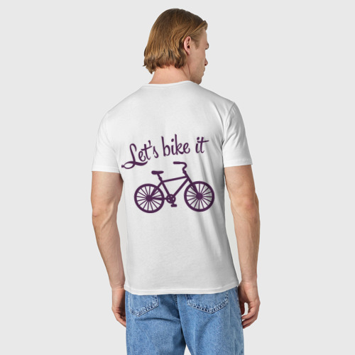 Мужская футболка хлопок Let's bike it, цвет белый - фото 4