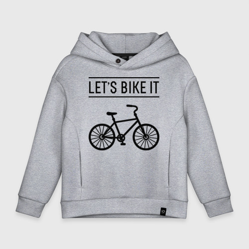 Детское худи Oversize хлопок Let's bike it, цвет меланж