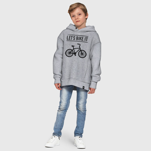 Детское худи Oversize хлопок Let's bike it, цвет меланж - фото 11