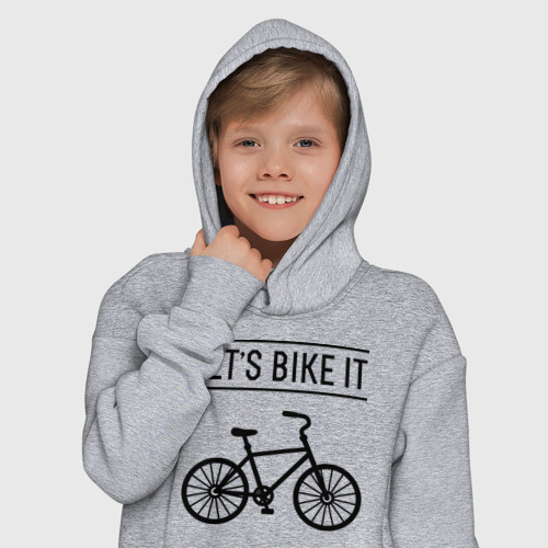 Детское худи Oversize хлопок Let's bike it, цвет меланж - фото 12