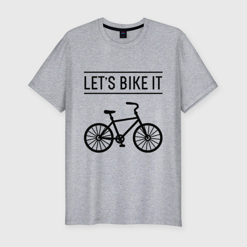 Мужская футболка хлопок Slim Let's bike it, цвет меланж