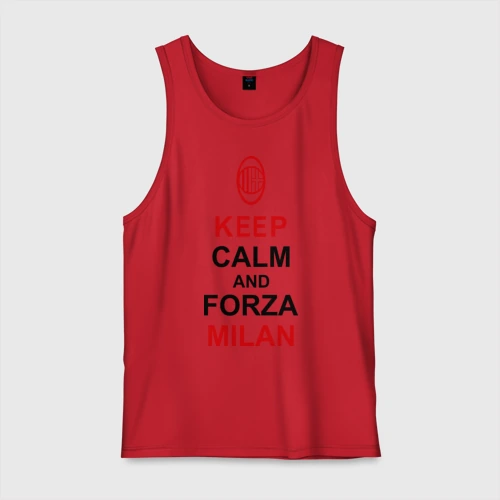 Мужская майка хлопок Keep calm and Forza Milan