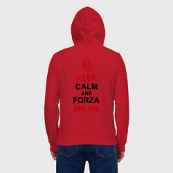 Мужская толстовка на молнии хлопок Keep calm and Forza Milan - фото 2