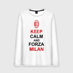 Мужской лонгслив хлопок Keep calm and Forza Milan
