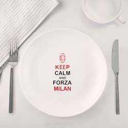 Набор: тарелка + кружка Keep calm and Forza Milan - фото 2