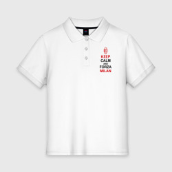 Женское поло хлопок Keep calm and Forza Milan