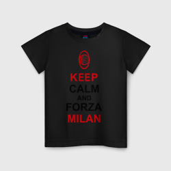 Детская футболка хлопок Keep calm and Forza Milan