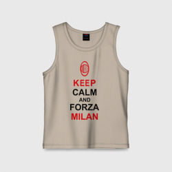 Детская майка хлопок Keep calm and Forza Milan