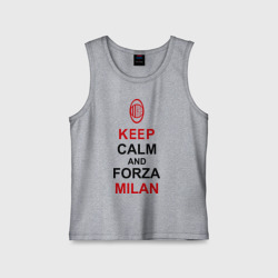 Детская майка хлопок Keep calm and Forza Milan