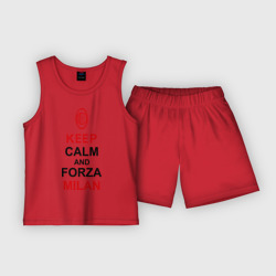 Детская пижама с шортами хлопок Keep calm and Forza Milan