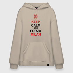 Худи SuperOversize хлопок Keep calm and Forza Milan