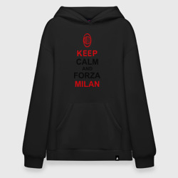 Худи SuperOversize хлопок Keep calm and Forza Milan