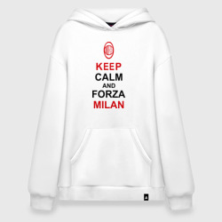 Худи SuperOversize хлопок Keep calm and Forza Milan