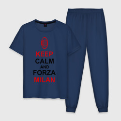 Мужская пижама хлопок Keep calm and Forza Milan