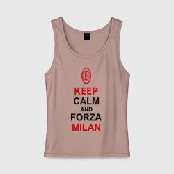 Женская майка хлопок Keep calm and Forza Milan