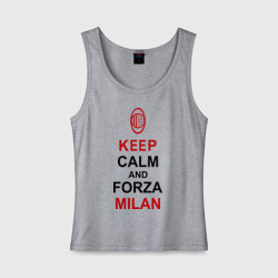 Женская майка хлопок Keep calm and Forza Milan