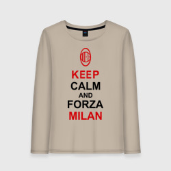 Женский лонгслив хлопок Keep calm and Forza Milan