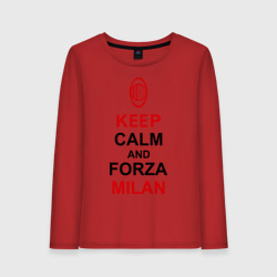 Женский лонгслив хлопок Keep calm and Forza Milan