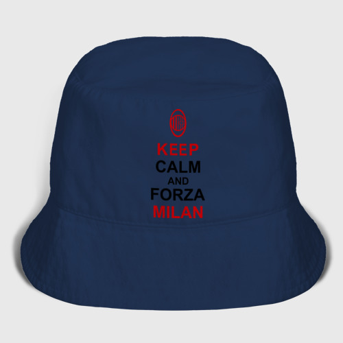 Женская панама хлопок Keep calm and Forza Milan, цвет темно-синий