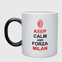 Кружка хамелеон Keep calm and Forza Milan