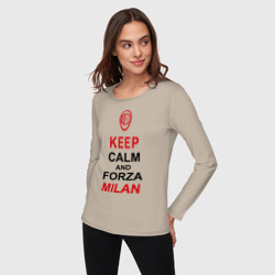 Женский лонгслив хлопок Keep calm and Forza Milan - фото 2