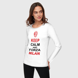 Женский лонгслив хлопок Keep calm and Forza Milan - фото 2