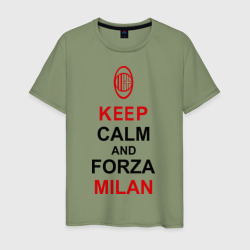 Мужская футболка хлопок Keep calm and Forza Milan