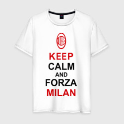 Мужская футболка хлопок Keep calm and Forza Milan