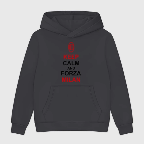 Мужская толстовка без начеса хлопок Keep calm and Forza Milan