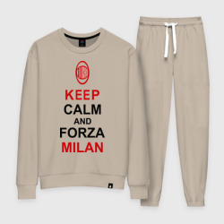 Женский костюм хлопок Keep calm and Forza Milan
