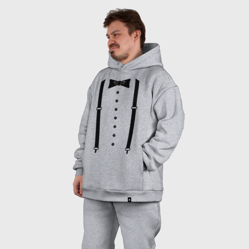 Мужской костюм oversize хлопок Gentleman, цвет меланж - фото 7