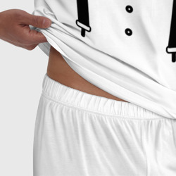 Пижама с принтом Gentleman для мужчины, вид на модели спереди №4. Цвет основы: белый