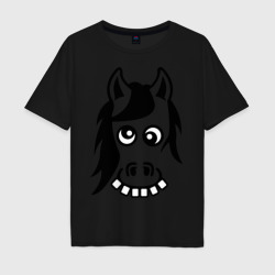 Мужская футболка хлопок Oversize Funny Horse