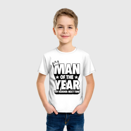 Детская футболка хлопок Man of the Year, цвет белый - фото 3