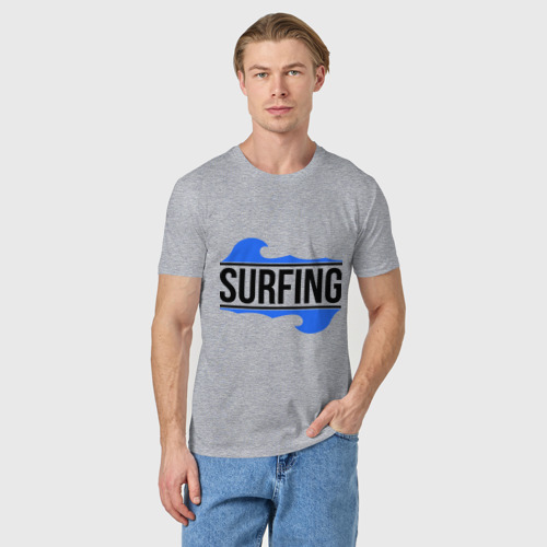 Мужская футболка хлопок Surfing, цвет меланж - фото 3