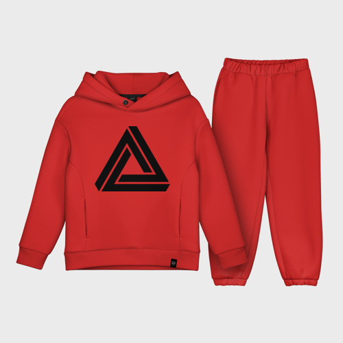 Детский костюм хлопок Oversize Triangle Visual Illusion, цвет красный