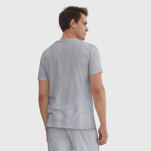 Мужская пижама хлопок с принтом Triangle Visual Illusion, вид сзади #2