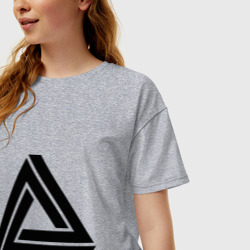 Женская футболка хлопок Oversize Triangle Visual Illusion - фото 2