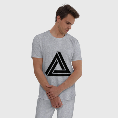 Мужская пижама хлопок с принтом Triangle Visual Illusion, фото на моделе #1