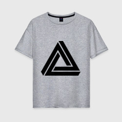 Женская футболка хлопок Oversize Triangle Visual Illusion